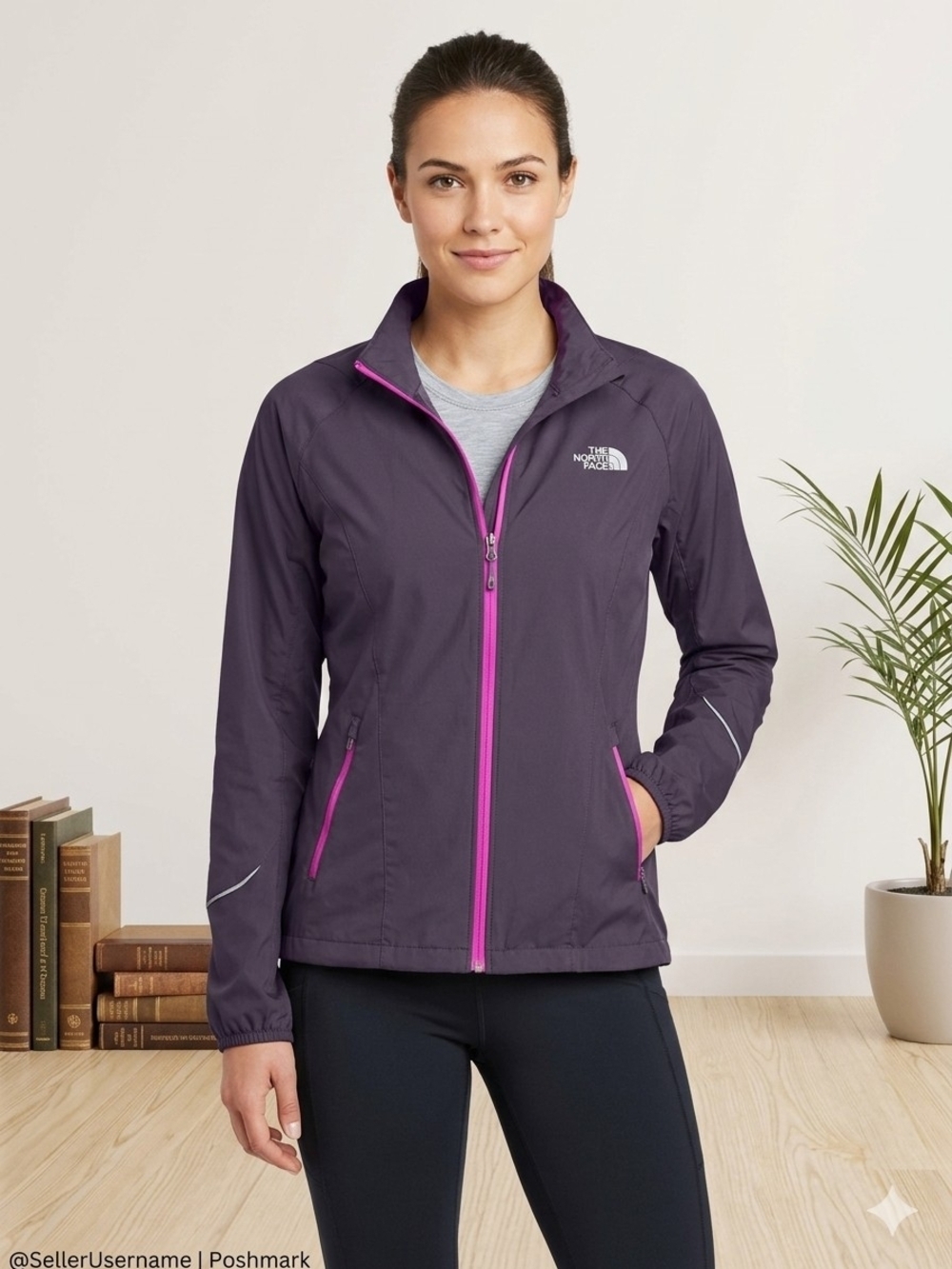 The North Face Women's Purple Zip-Front Lightweight Jacket Size Small